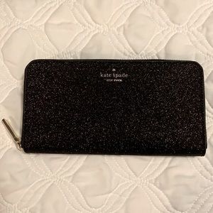 Kate Spade black glitter wallet